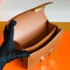 Hermes Constance Barenia Golden Brown Gold Hardware 18cm Full Handmade