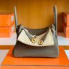 Hermes Lindy TC Leather Etoupe Grey Gold Hardware 26cm Full Handmade