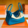 Hermes Lindy TC Leather Izmir blue Silver Hardware 26cm Full Handmade