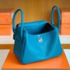 Hermes Lindy TC Leather Izmir blue Silver Hardware 26cm Full Handmade