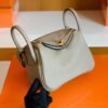 Hermes Mini Lindy TC Leather Griss Gold Hardware 19cm Full Handmade