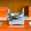 Hermes Mini Lindy TC Leather Light Blue Silver Hardware 20cm Full Handmade