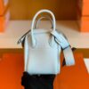 Hermes Mini Lindy TC Leather Light Blue Silver Hardware 20cm Full Handmade
