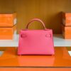 Hermes Mini Kelly Epsom 8W Rose Pink Gold Hardware 18cm Full Handmade