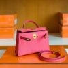 Hermes Mini Kelly Epsom 8W Rose Pink Gold Hardware 18cm Full Handmade