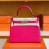 Hermes Kelly Epsom Rose Purple Silver Hardware 28cm Full Handmade