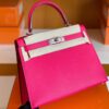 Hermes Kelly Epsom Rose Purple Silver Hardware 28cm Full Handmade