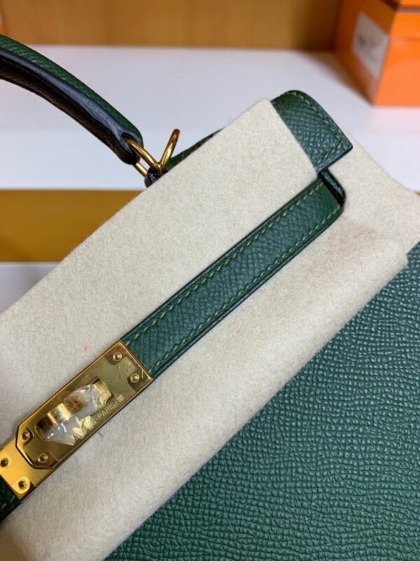 mmexport1679281120534-768x1024-1 Hermes Kelly Epsom Deep Green Gold Hardware 25cm Full Handmade