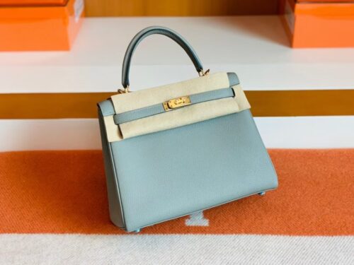 Hermes Kelly Togo Gull grey Gold Hardware 25cm Full Handmade