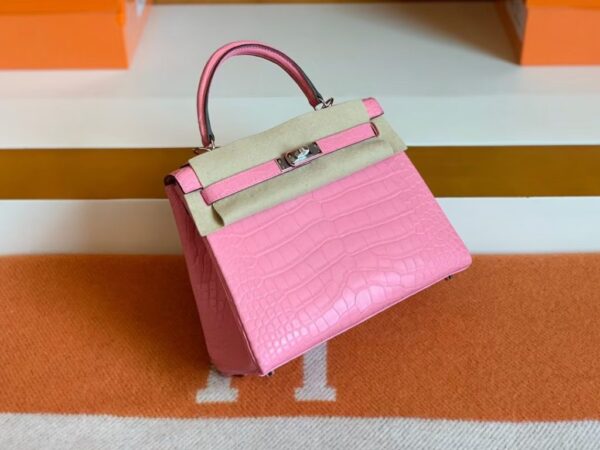 mmexport1679281177163-1024x768-1 Hermes Kelly Matte Alligator 5P sakura pink Silver Hardware 25cm Full Handmade