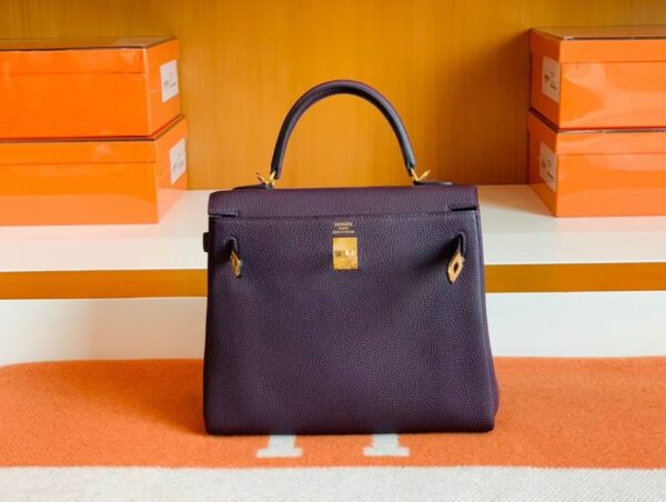 mmexport1679281220215-1024x772-1 Hermes Kelly Togo 59 grape purple Gold Hardware 25cm Full Handmade