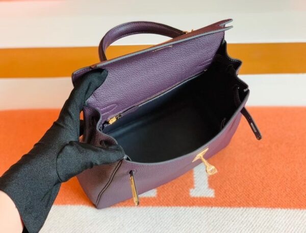 mmexport1679281221820-1024x781-1 Hermes Kelly Togo 59 grape purple Gold Hardware 25cm Full Handmade