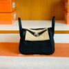 Hermes Mini Lindy Togo Black Silver Hardware 19cm Full Handmade