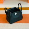 Hermes Mini Lindy Togo Black Silver Hardware 19cm Full Handmade