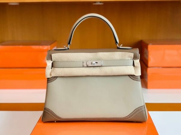 mmexport1679281516964-1024x768-1 Hermes Kelly swift Etoupe Grey & Trench Grey Silver Hardware 32cm Full Handmade