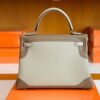 Hermes Kelly swift Etoupe Grey & Trench Grey Silver Hardware 32cm Full Handmade