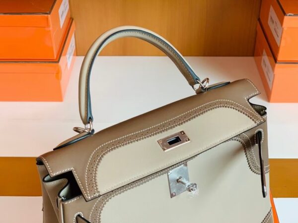 mmexport1679281524417-1024x768-1 Hermes Kelly swift Etoupe Grey & Trench Grey Silver Hardware 32cm Full Handmade