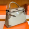 Hermes Kelly swift Etoupe Grey & Trench Grey Silver Hardware 32cm Full Handmade