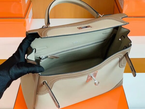 mmexport1679281529287-1024x768-1 Hermes Kelly swift Etoupe Grey & Trench Grey Silver Hardware 32cm Full Handmade