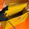 Hermes Kelly Epsom 9D Amber yellow Silver Hardware 28cm Full Handmade