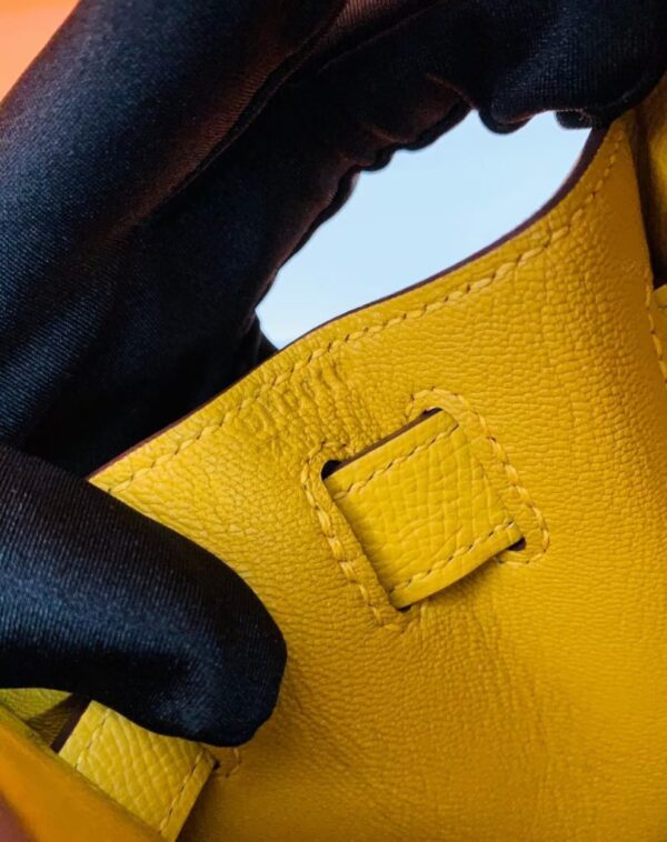 mmexport1679281579148-811x1024-1 Hermes Kelly Epsom 9D Amber yellow Silver Hardware 28cm Full Handmade