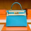 Hermes Kelly Epsom P3 Candy Blue Gold Hardware 28cm Full Handmade
