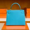 Hermes Kelly Epsom P3 Candy Blue Gold Hardware 28cm Full Handmade