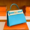 Hermes Kelly Epsom P3 Candy Blue Gold Hardware 28cm Full Handmade