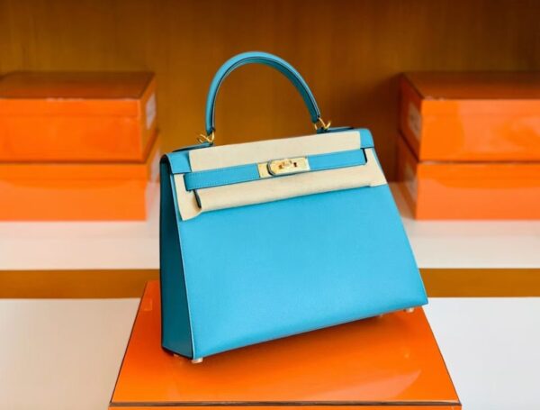 mmexport1679281593225-1024x776-1 Hermes Kelly Epsom P3 Candy Blue Gold Hardware 28cm Full Handmade