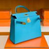 Hermes Kelly Epsom P3 Candy Blue Gold Hardware 28cm Full Handmade