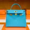 Hermes Kelly Epsom P3 Candy Blue Gold Hardware 28cm Full Handmade