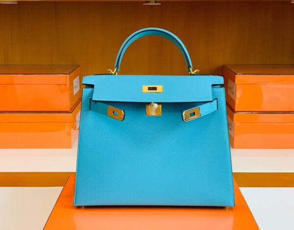 mmexport1679281599330-1024x800-1 Hermes Kelly Epsom P3 Candy Blue Gold Hardware 28cm Full Handmade