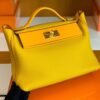 Hermes Kelly 2424 taurillon Leather 9D Amber yellow Gold Hardware 29cm Full Handmade