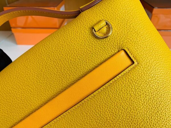 Hermes Kelly 2424 taurillon Leather 9D Amber yellow Gold Hardware 29cm Full Handmade
