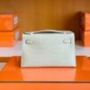 Hermes Mini Kelly Pochette Matte alligator crocodile 8L Creamy White Gold Hardware 22cm Full Handmade