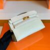 Hermes Mini Kelly Pochette Matte alligator crocodile 8L Creamy White Gold Hardware 22cm Full Handmade