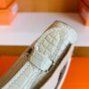 Hermes Mini Kelly Pochette Matte alligator crocodile 8L Creamy White Gold Hardware 22cm Full Handmade