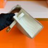 Hermes Mini Kelly Pochette Matte alligator crocodile 8L Creamy White Gold Hardware 22cm Full Handmade