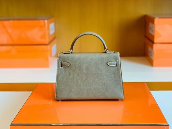 mmexport1679281865335-1024x768-1 Hermes Mini Kelly Chevre Etoupe Grey Silver Hardware 19cm Full Handmade