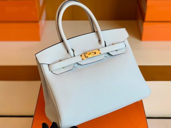 mmexport1679282865951-1024x768-1 Hermes Birkin Togo T0 Light Blue Gold Hardware 30cm Full Handmade