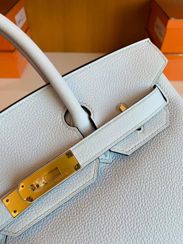 mmexport1679282867589-768x1024-1 Hermes Birkin Togo T0 Light Blue Gold Hardware 30cm Full Handmade