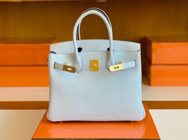 mmexport1679282869103-1024x762-1 Hermes Birkin Togo T0 Light Blue Gold Hardware 30cm Full Handmade