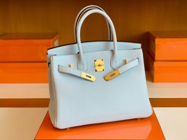 mmexport1679282874033-1024x768-1 Hermes Birkin Togo T0 Light Blue Gold Hardware 30cm Full Handmade