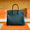 Hermes Birkin Box Leather Black Gold Hardware 25cm Full Handmade