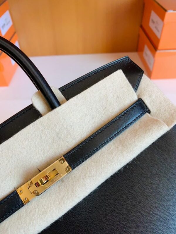 mmexport1679282895924-768x1024-1 Hermes Birkin Box Leather Black Gold Hardware 25cm Full Handmade