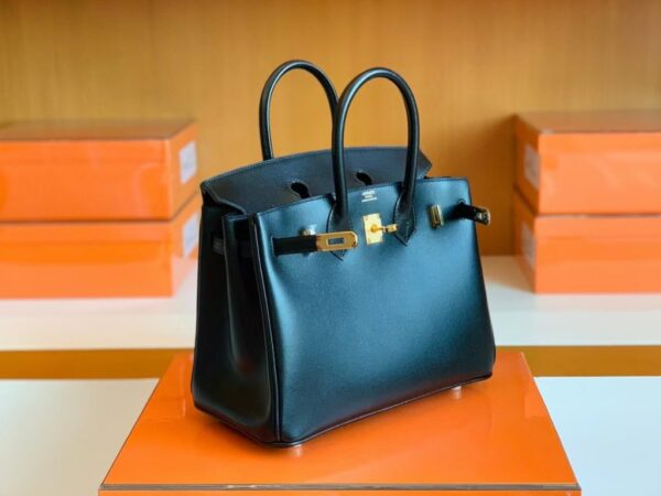 mmexport1679282899045-1024x768-1 Hermes Birkin Box Leather Black Gold Hardware 25cm Full Handmade