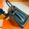 Hermes Birkin Box Leather Black Gold Hardware 25cm Full Handmade