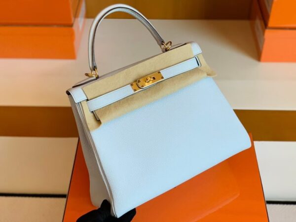 mmexport1679282982907-1024x768-1 Hermes Kelly Togo T0 Light Blue Gold Hardware 28cm Full Handmade