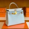 Hermes Kelly Togo T0 Light Blue Gold Hardware 28cm Full Handmade
