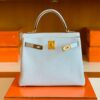 Hermes Kelly Togo T0 Light Blue Gold Hardware 28cm Full Handmade